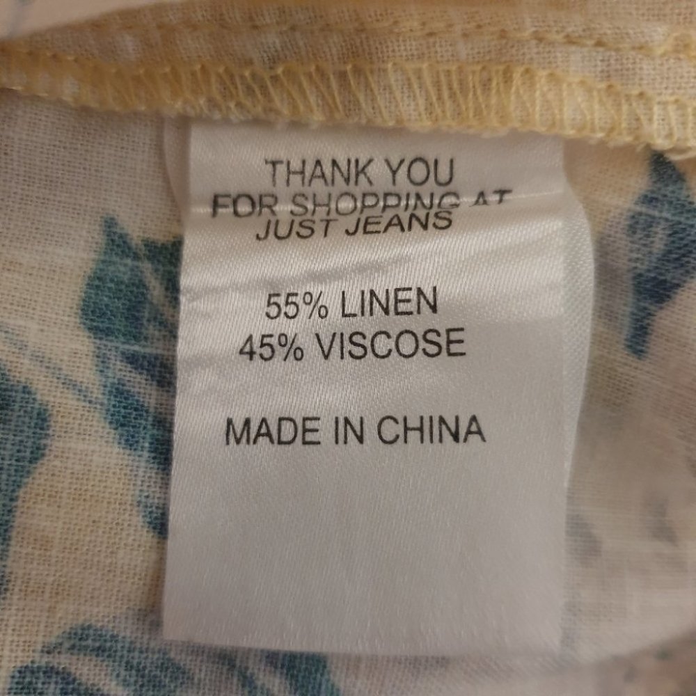 Just Jeans AU-16 Yellow Floral Design Sleeveless Singlet Top NWOT - Picture 8 of 11